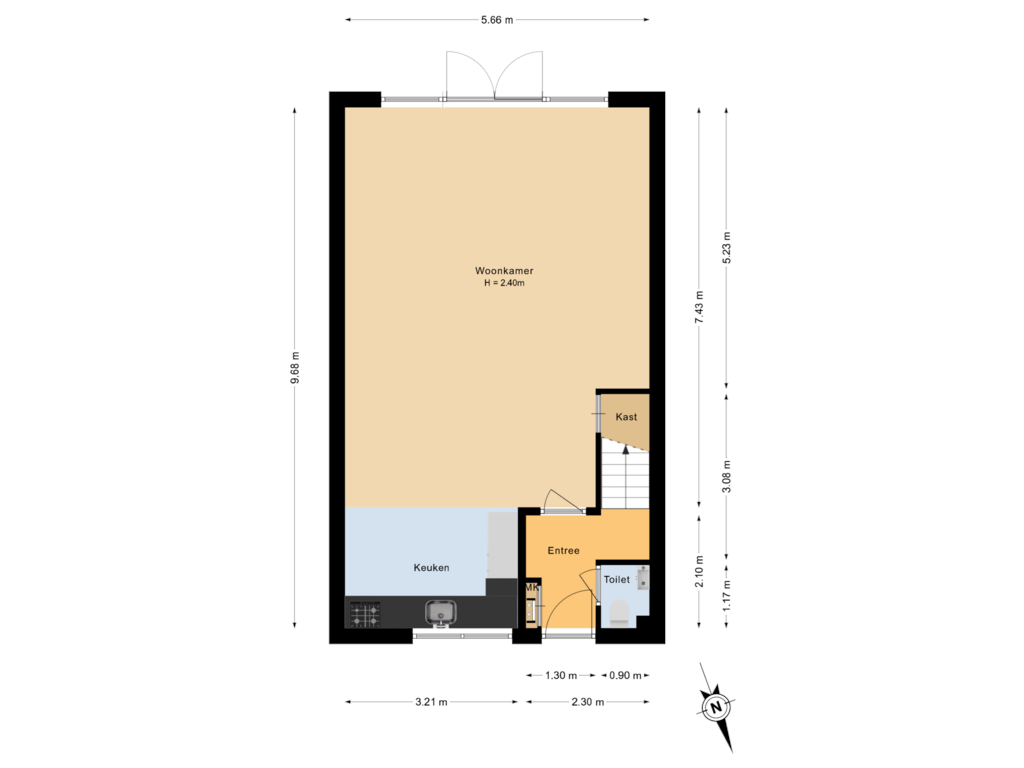 Bekijk plattegrond van Begane grond van Veldlust 8