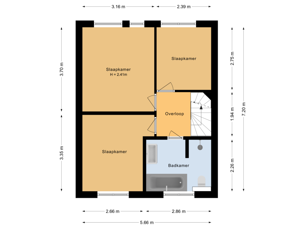 Bekijk plattegrond van Eerste verdieping van Veldlust 8