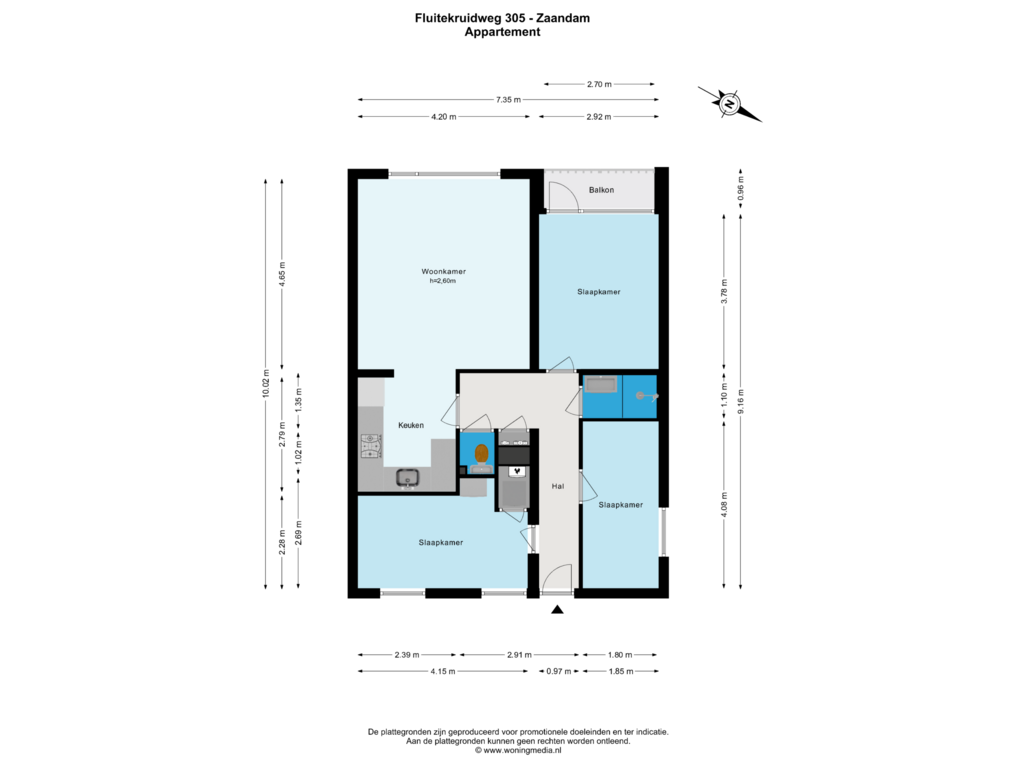 Bekijk plattegrond van Appartement van Fluitekruidweg 305