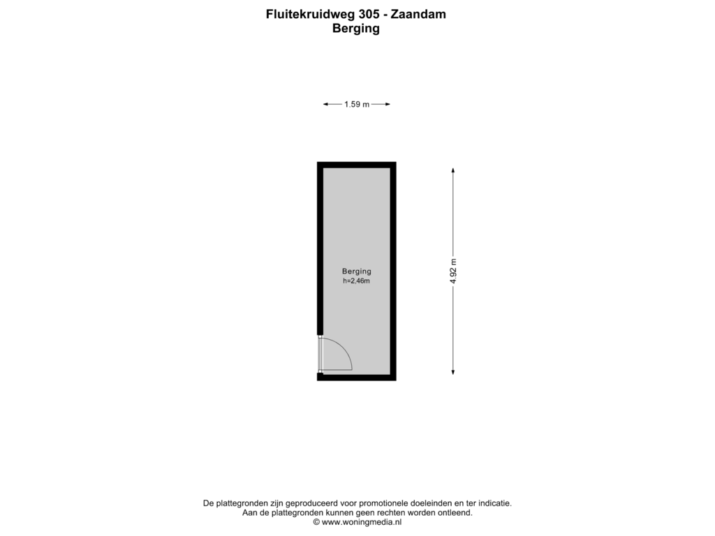 Bekijk plattegrond van Berging van Fluitekruidweg 305