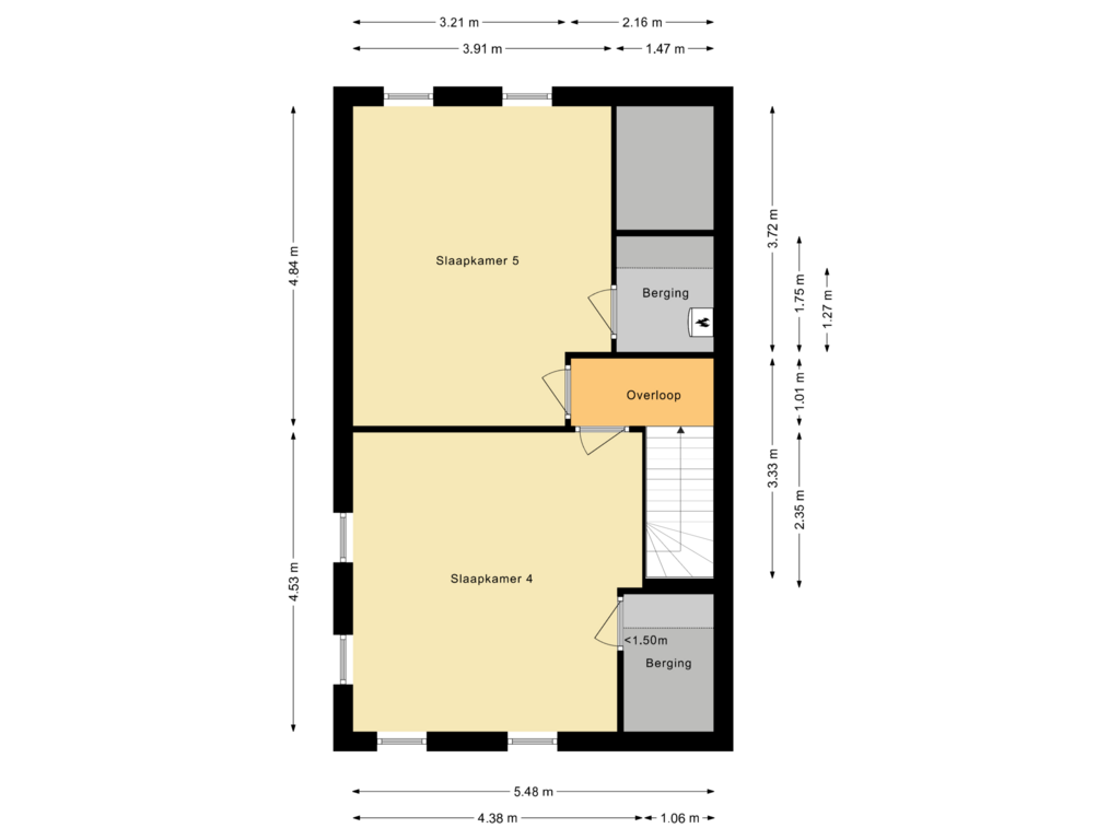 View floorplan of Tweede verdieping of De Sonnavillestraat 22