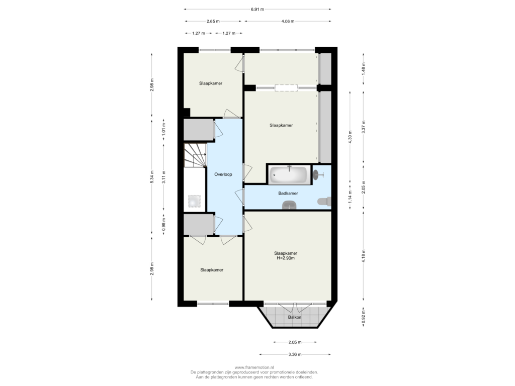 Bekijk plattegrond van Verdieping 1 van Bergse Linker Rottekade 32