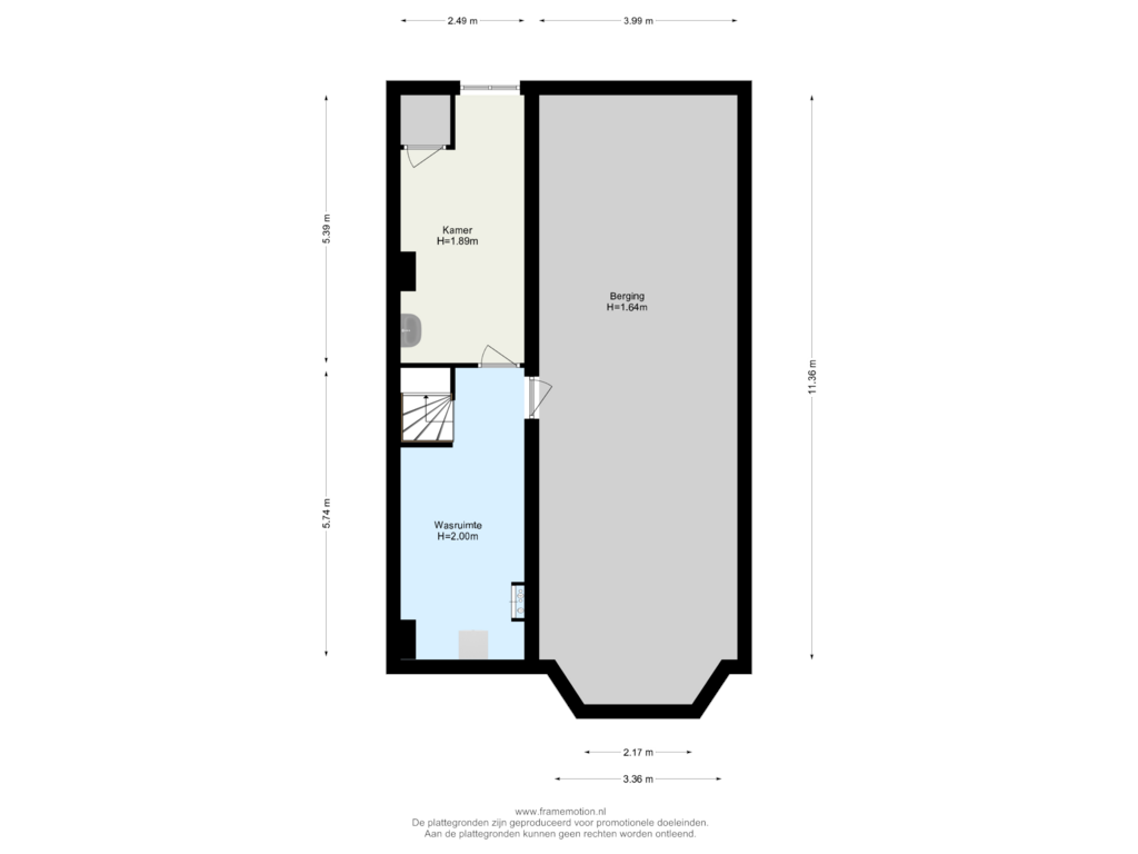 Bekijk plattegrond van Souterrain van Bergse Linker Rottekade 32