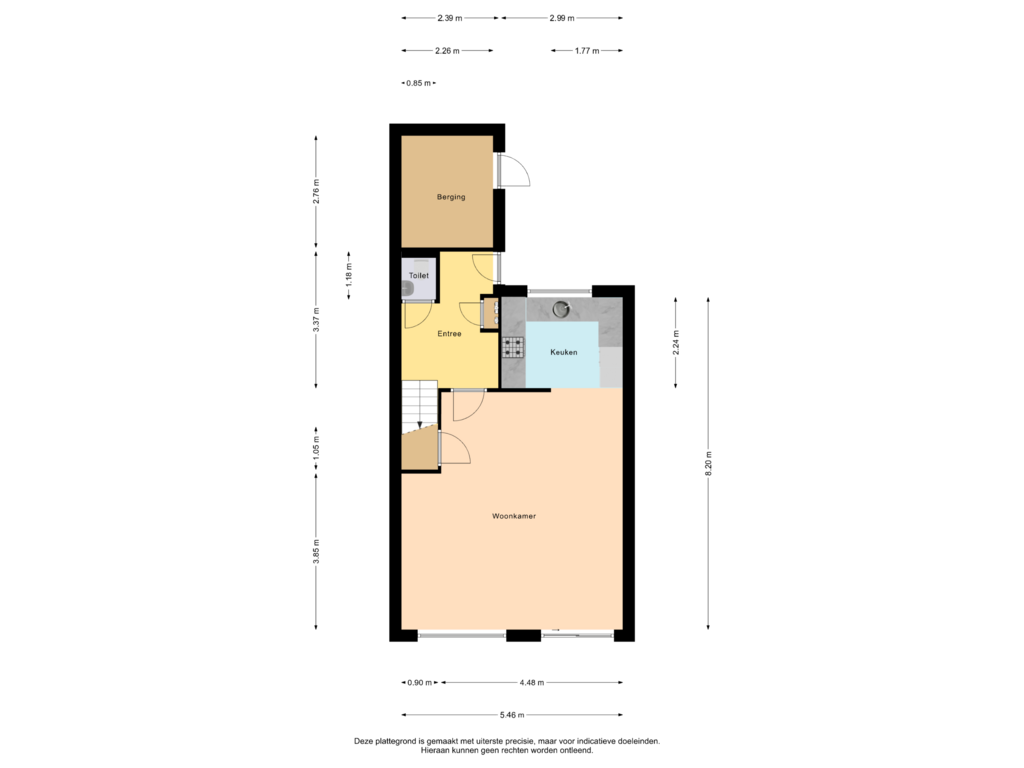 View floorplan of Begane Grond of Botter 42 9