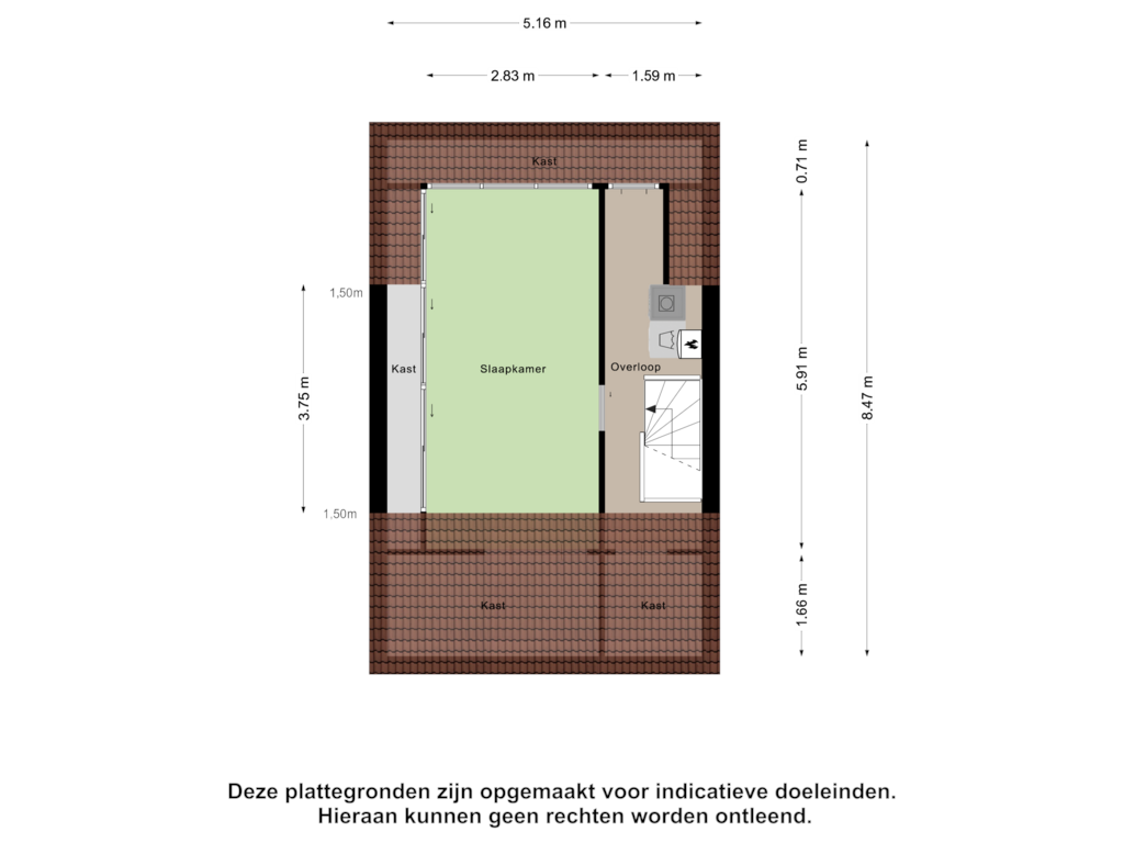 Bekijk plattegrond van Tweede Verdieping van Alkmaarsingel 166