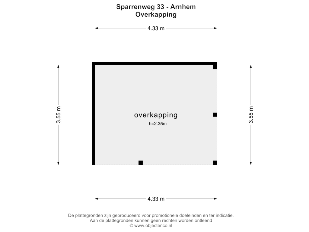 Bekijk plattegrond van OVERKAPPING van Sparrenweg 33