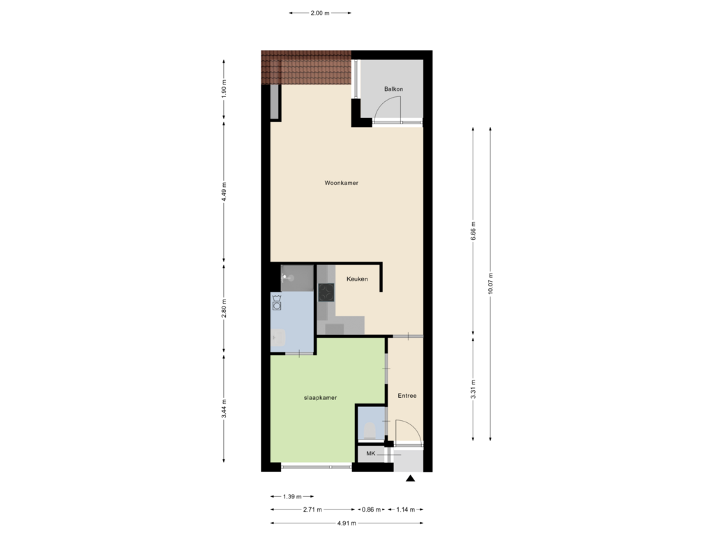 Bekijk plattegrond van Appartement van Mariagardestraat 417