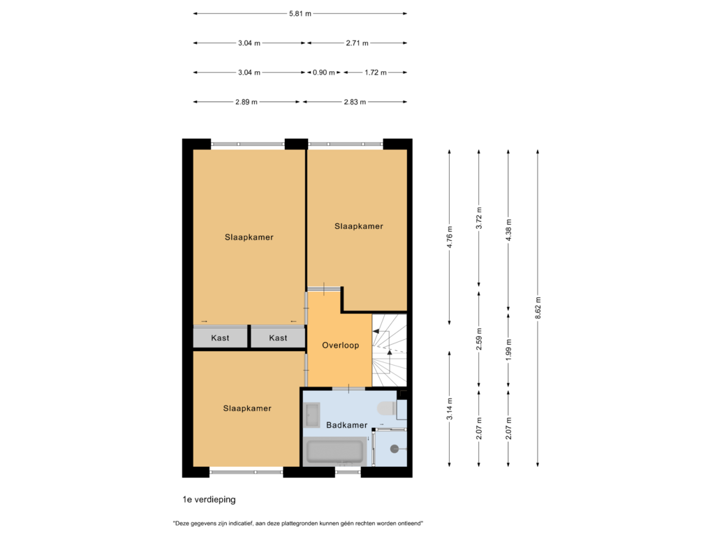 Bekijk plattegrond van 1e verdieping van Titanialaan 21