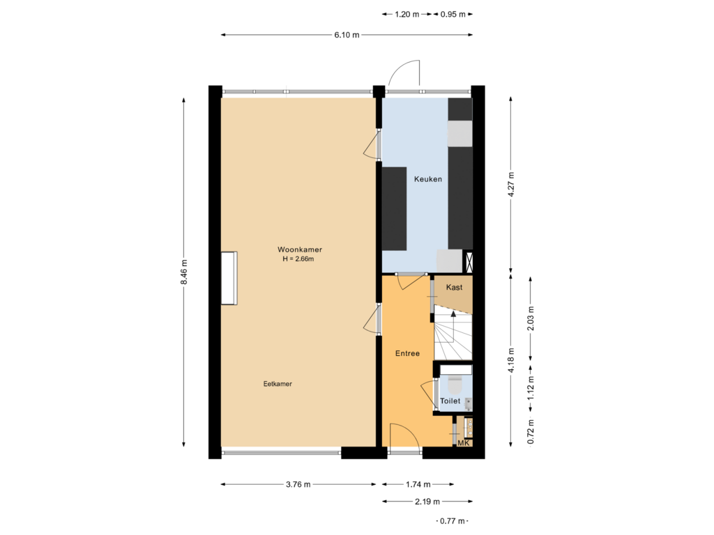 Bekijk plattegrond van Begane grond van Plantage 99