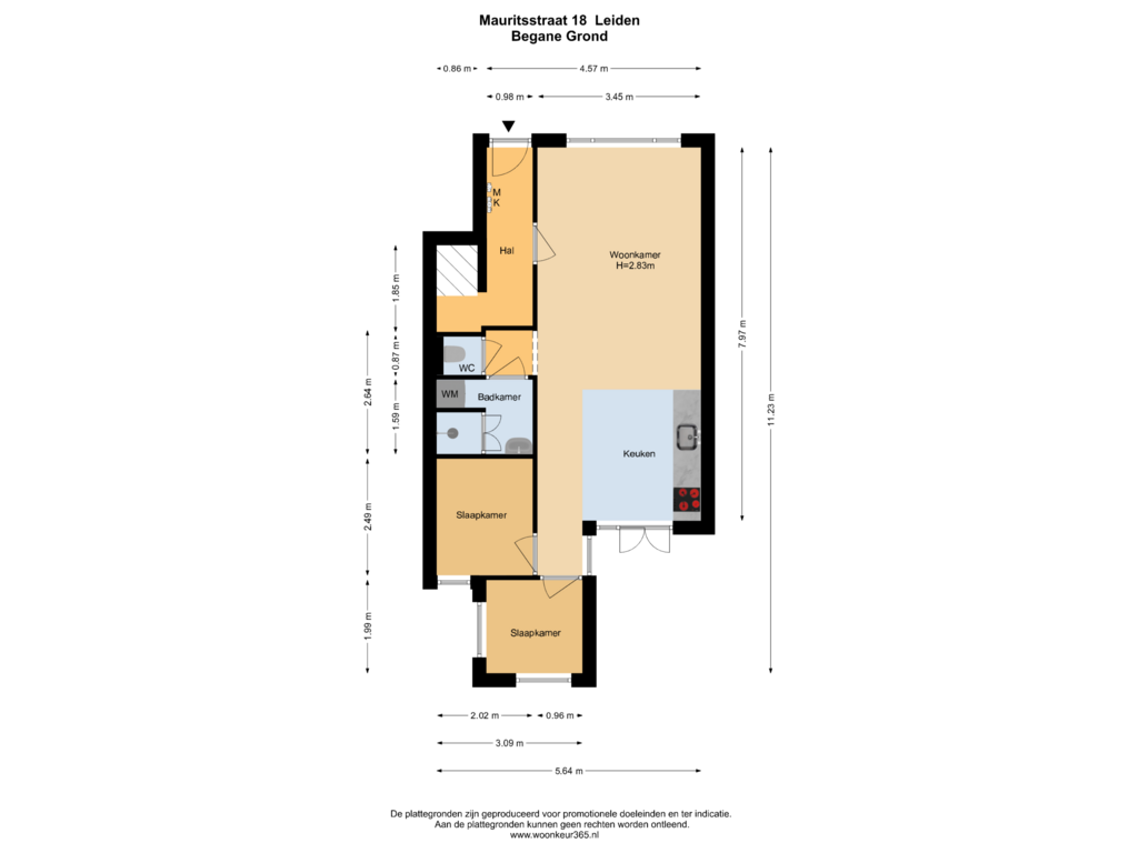 Bekijk plattegrond van Begane Grond van Mauritsstraat 18