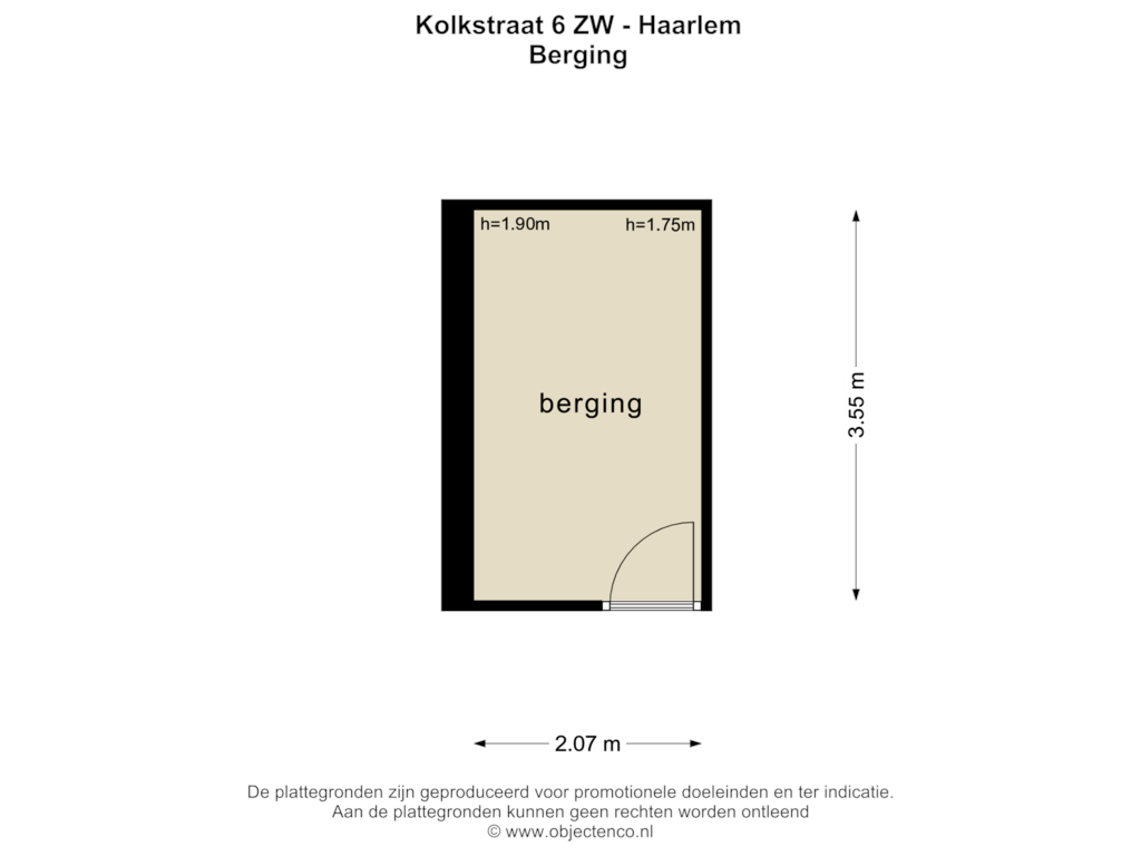 Bekijk plattegrond van BERGING van Kolkstraat 6-ZW