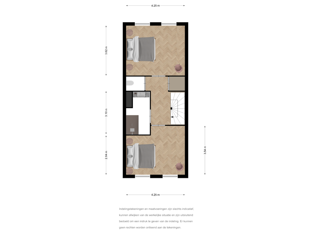 View floorplan of Floor 1 of Warmoldstraat 45-A