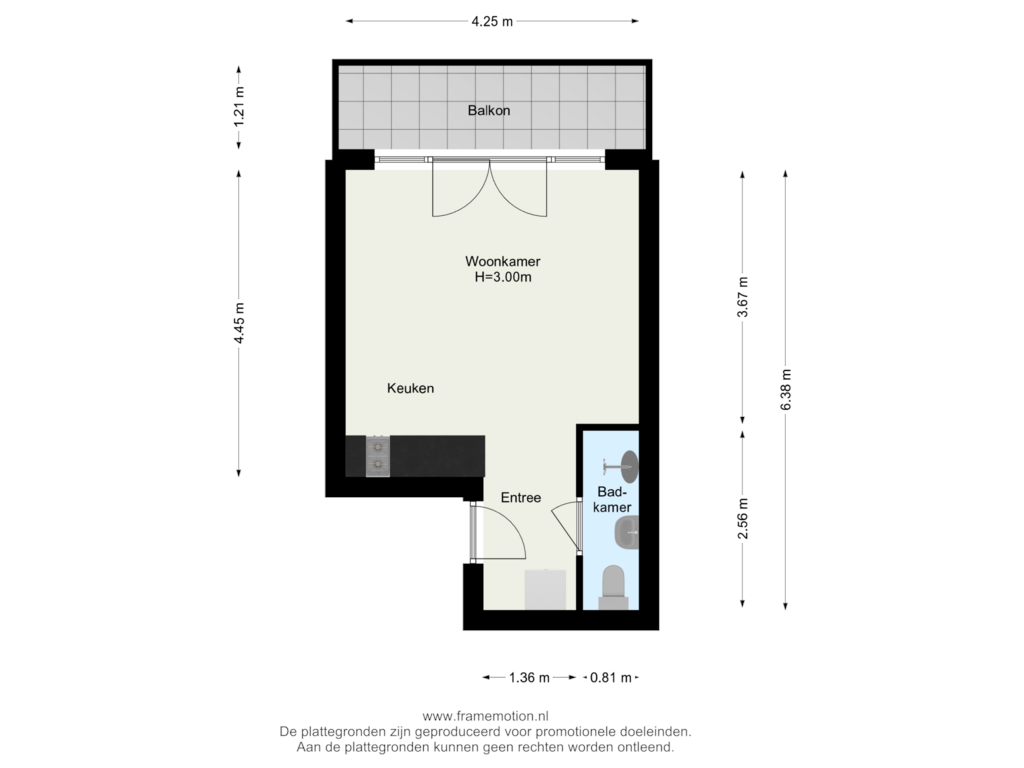 View floorplan of Appartement of Saftlevenstraat 40-B