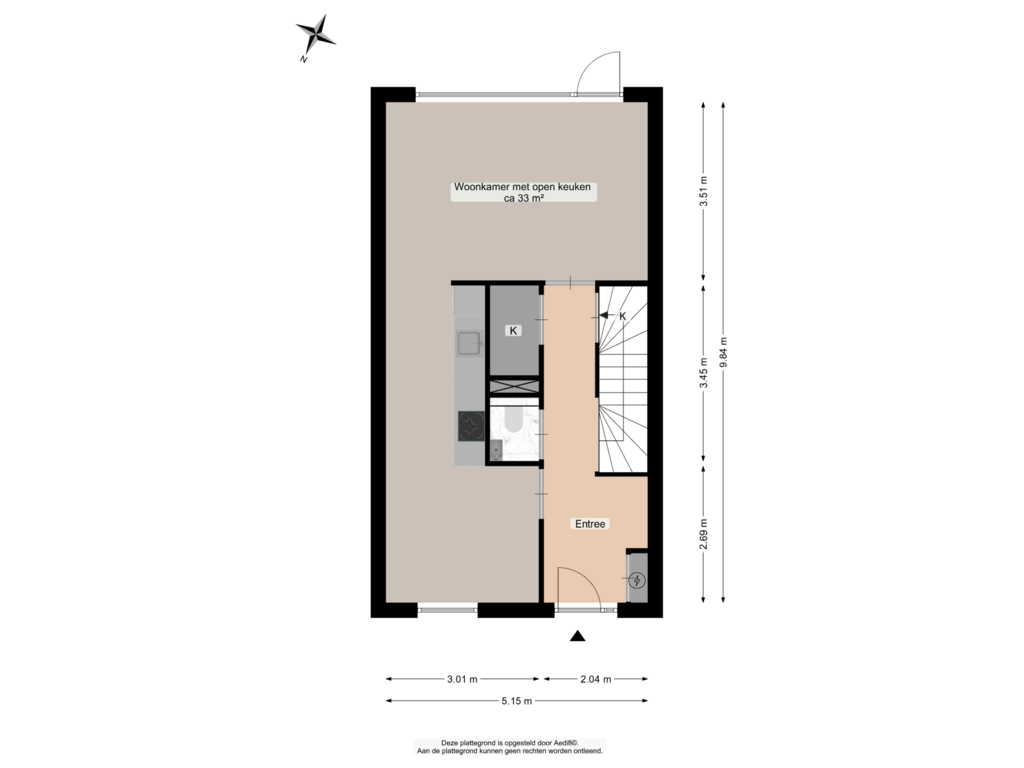 Bekijk plattegrond van Begane grond van Grunostraat 9