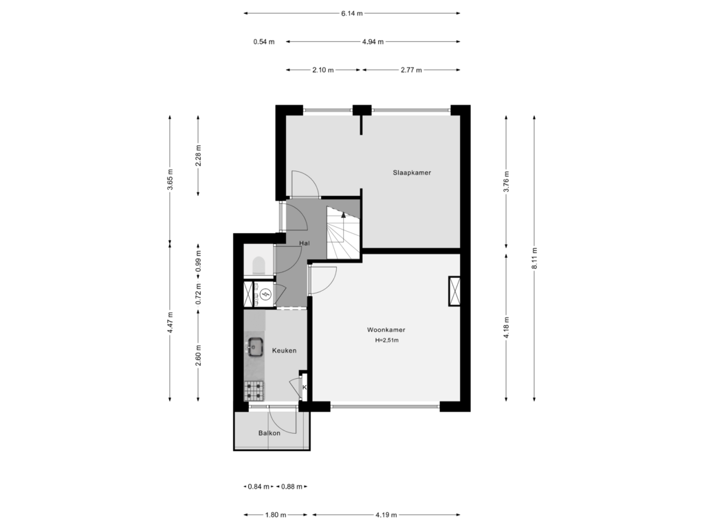 Bekijk plattegrond van 2e Verdieping van Waterloostraat 52-C