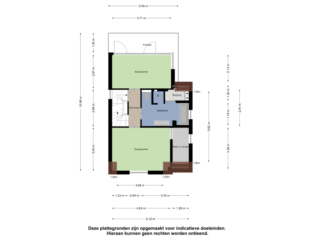 View floorplan of Eerste verdieping of Bergenvaarderstraat 29