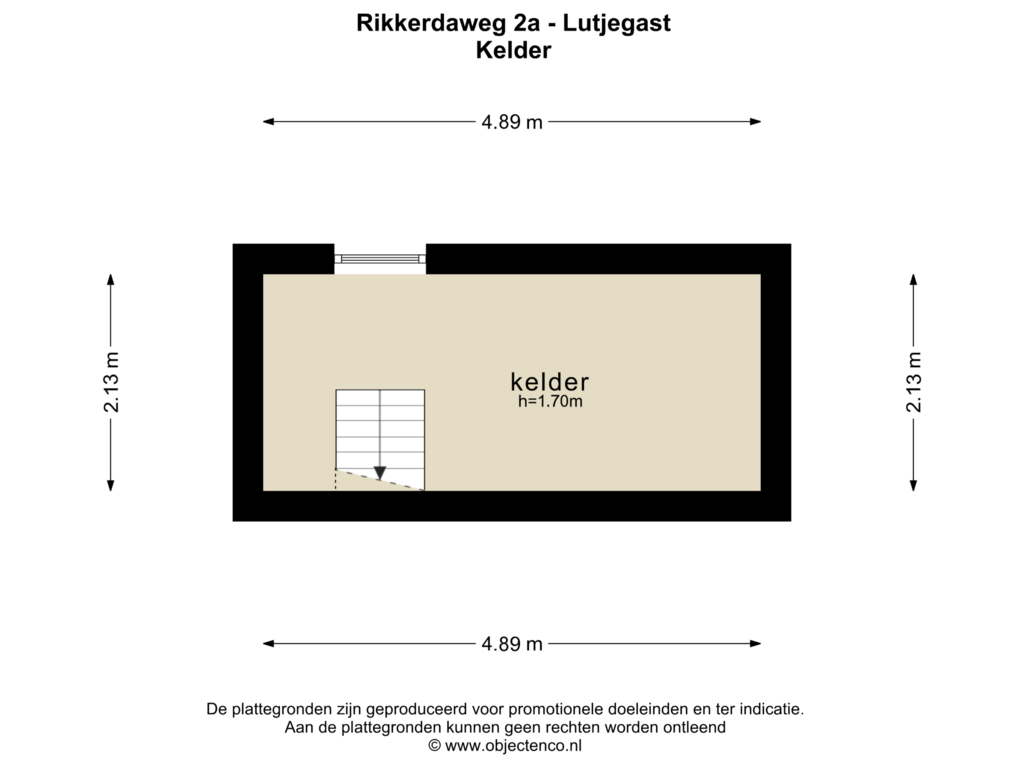 Bekijk plattegrond van KELDER van Rikkerdaweg 2-A