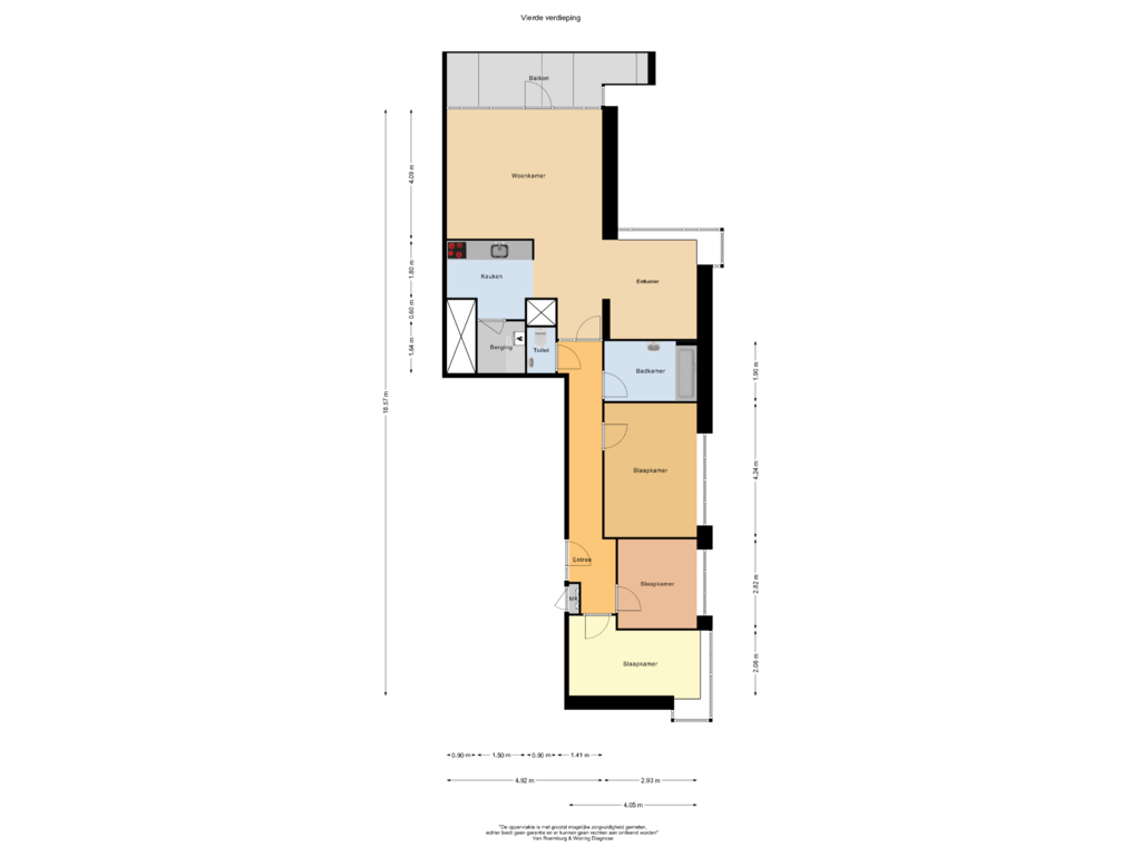 Bekijk plattegrond van Vierde verdieping van Osdorpplein 74