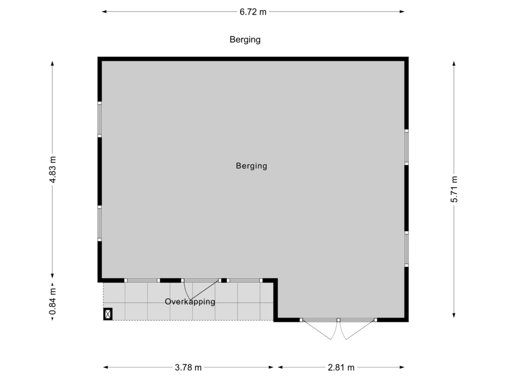 Bekijk plattegrond van Berging van Lange Vaart 18