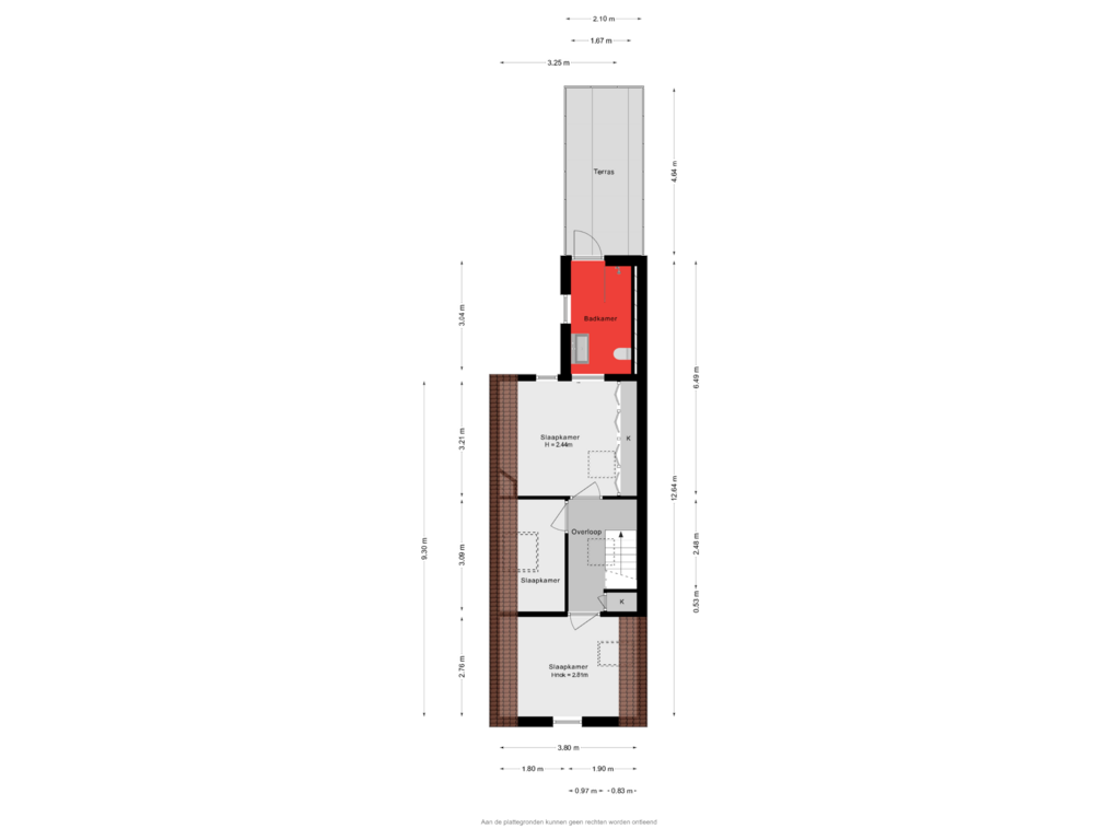 Bekijk plattegrond van 1e verdieping van Vondelstraat 25