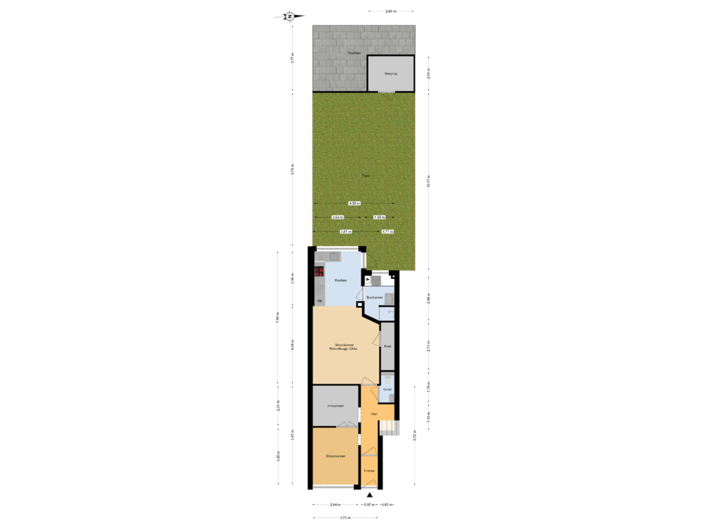 Bekijk plattegrond van Begane grond tuin van Messchaertplein 20