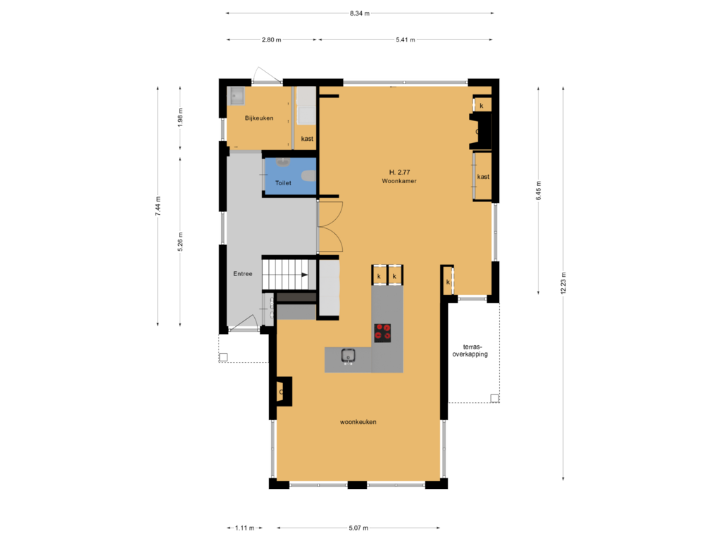 View floorplan of BG of Eikenlaantje 10