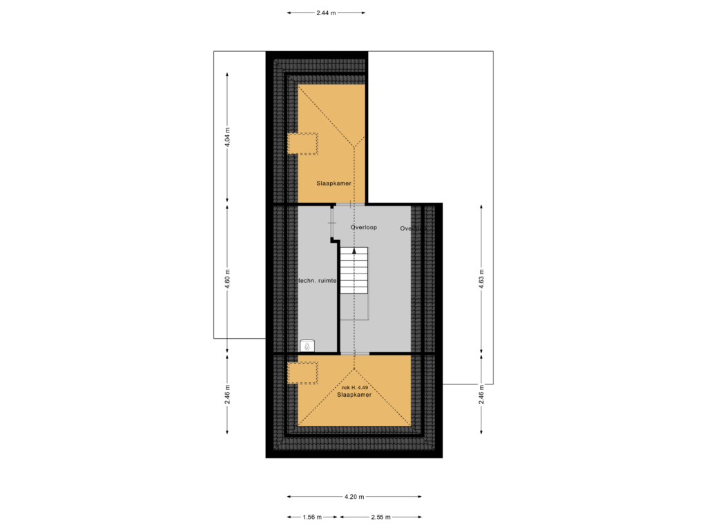 View floorplan of 2de verdieping of Eikenlaantje 10