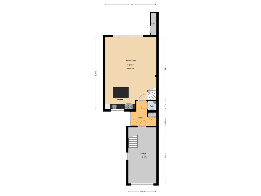 View floorplan of Begane grond of Pampus 15