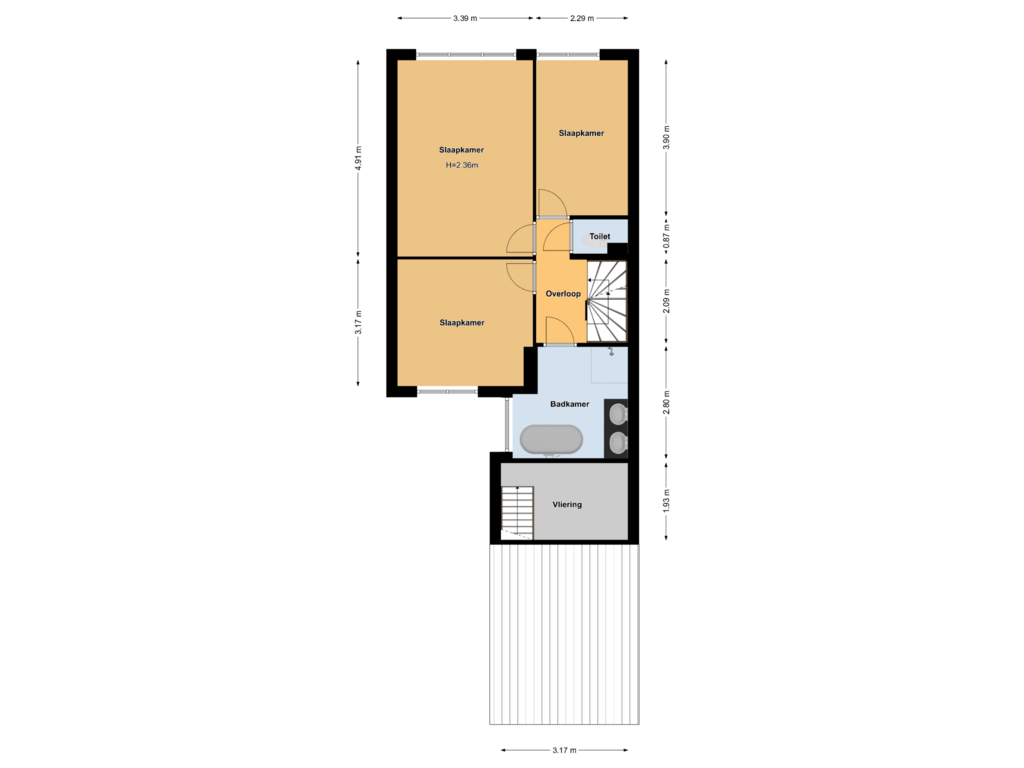 View floorplan of 1e Verdieping of Pampus 15