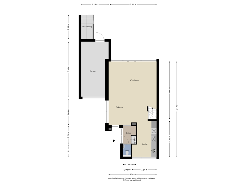 View floorplan of Begane grond of Julianastraat 66