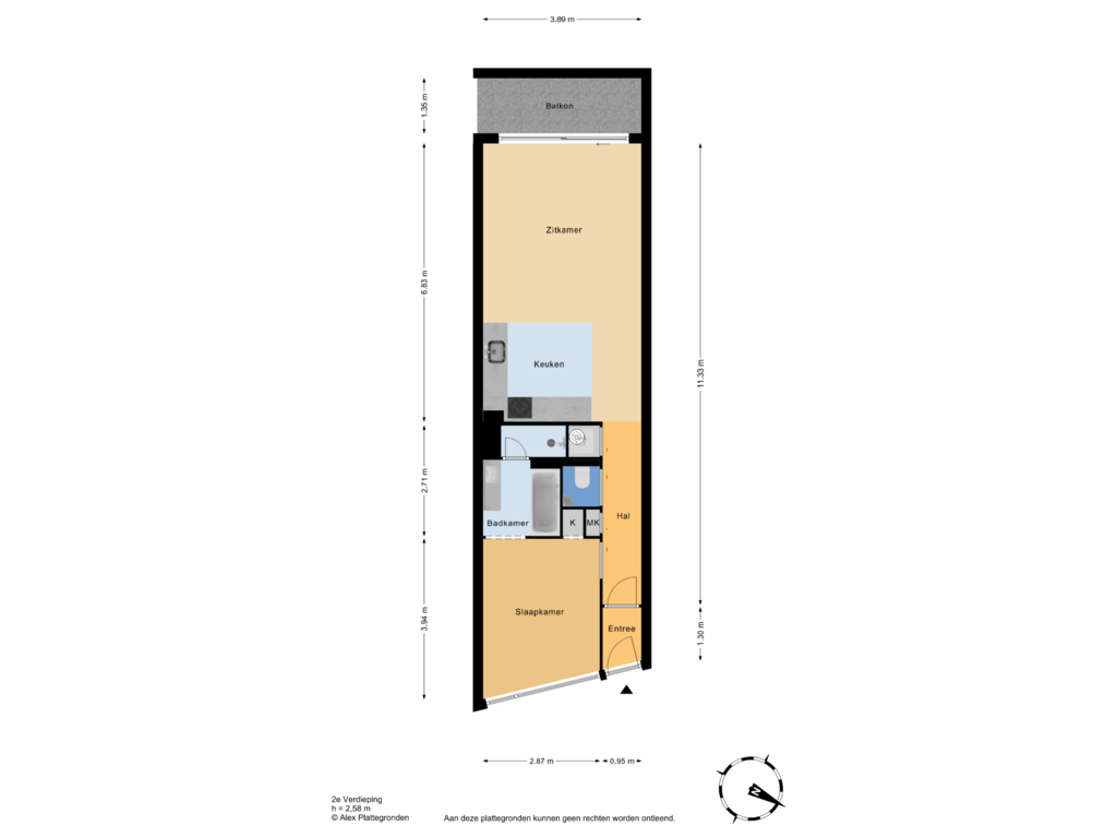 Bekijk plattegrond van 2e Verdieping van Drogersdijk 88