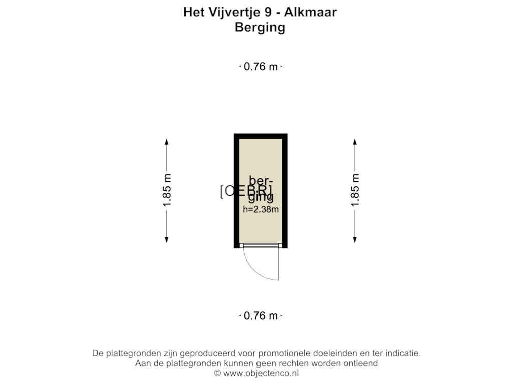 Bekijk plattegrond van BERGING van Het Vijvertje 9