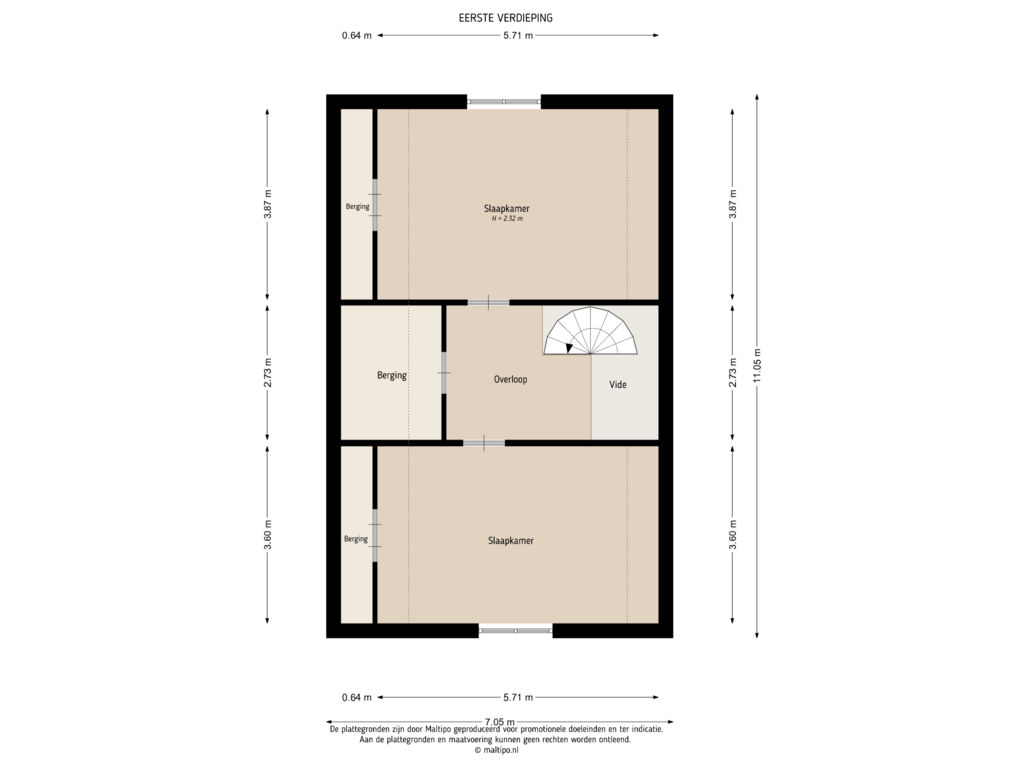 View floorplan of Eerste verdieping of Broeksestraat 80