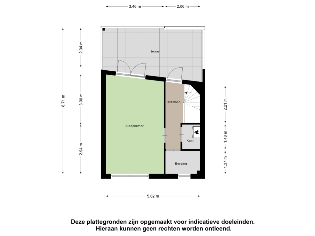 Bekijk plattegrond van Tweede Verdieping van Workumstraat 19