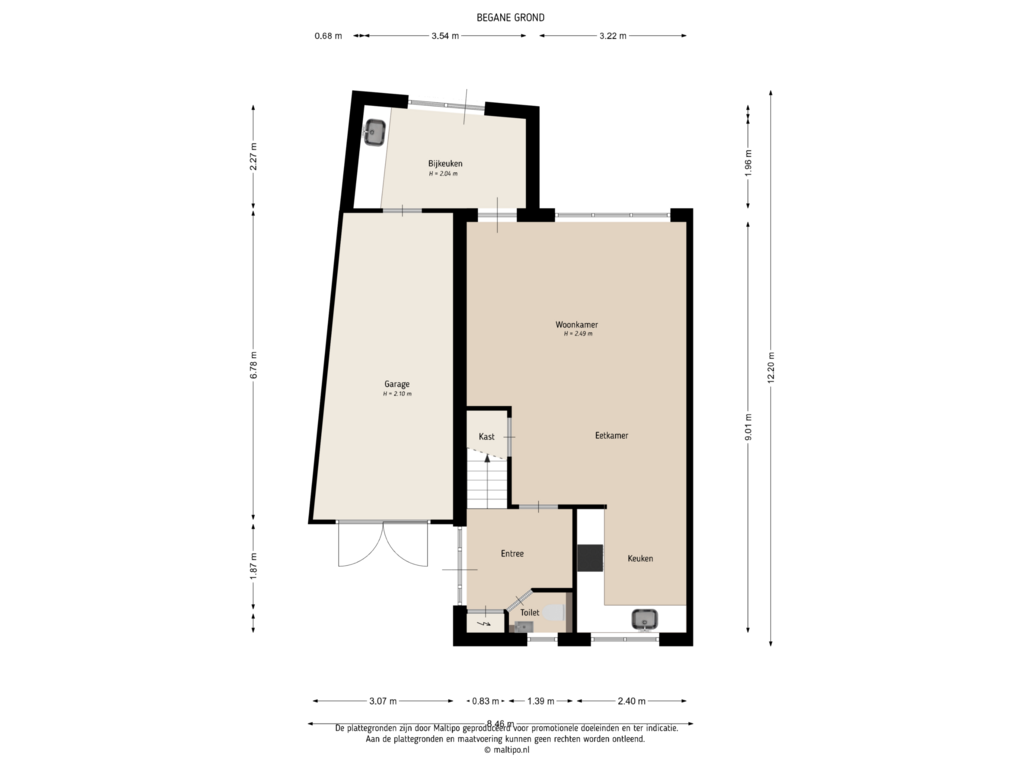 View floorplan of Begane grond of Tempelierstraat 18