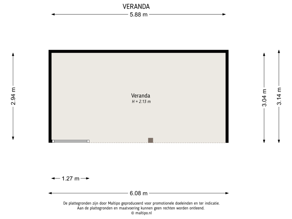 View floorplan of Veranda of Tempelierstraat 18