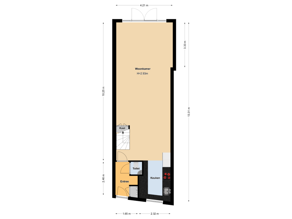 Bekijk plattegrond van Begane grond van Kloosterstraat 30