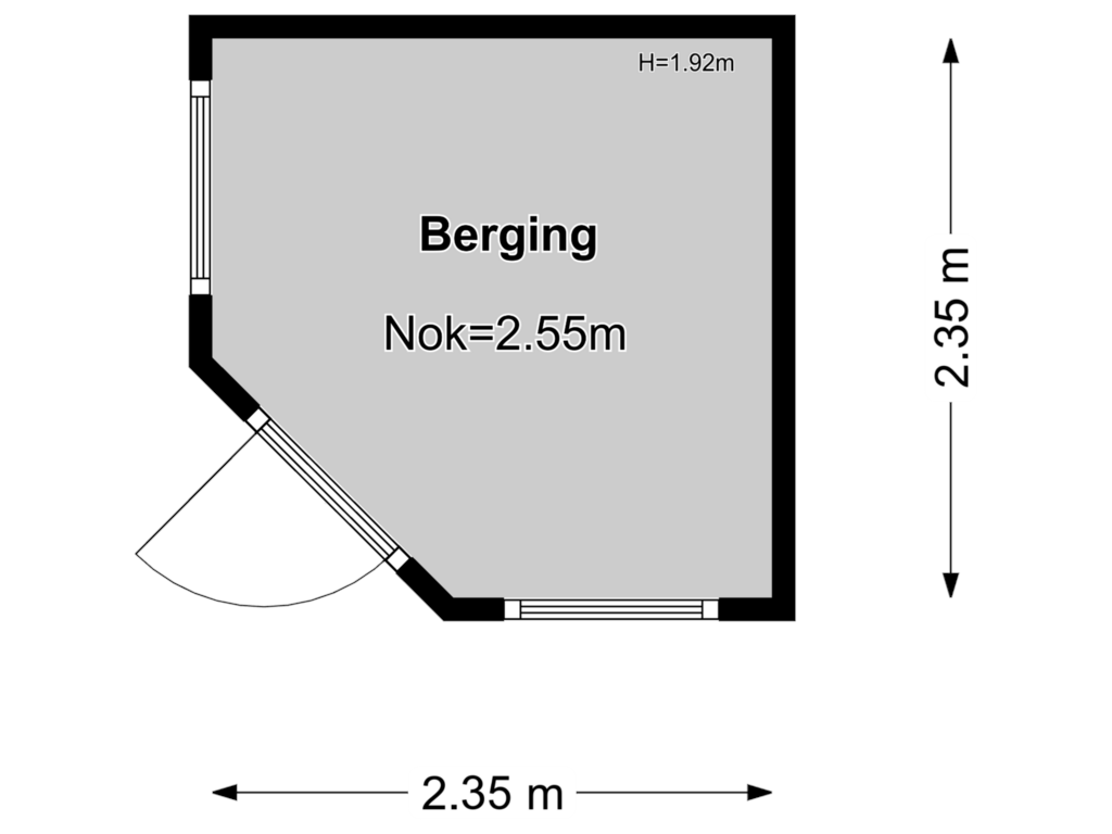 Bekijk plattegrond van Berging van Kloosterstraat 30