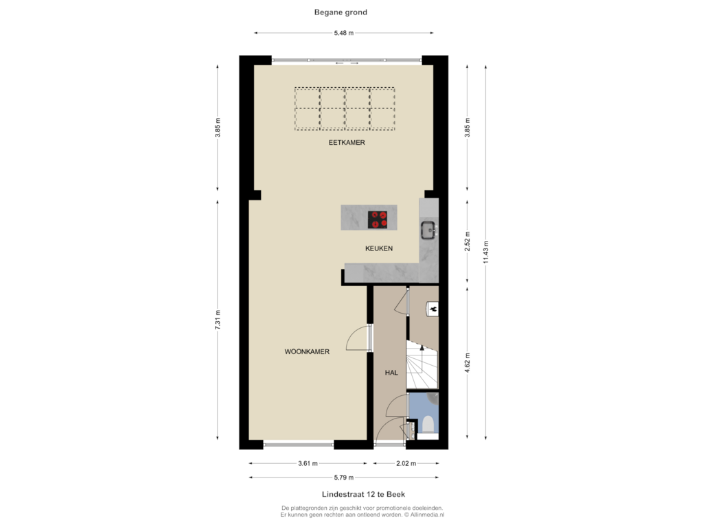 View floorplan of Begane grond of Lindestraat 12