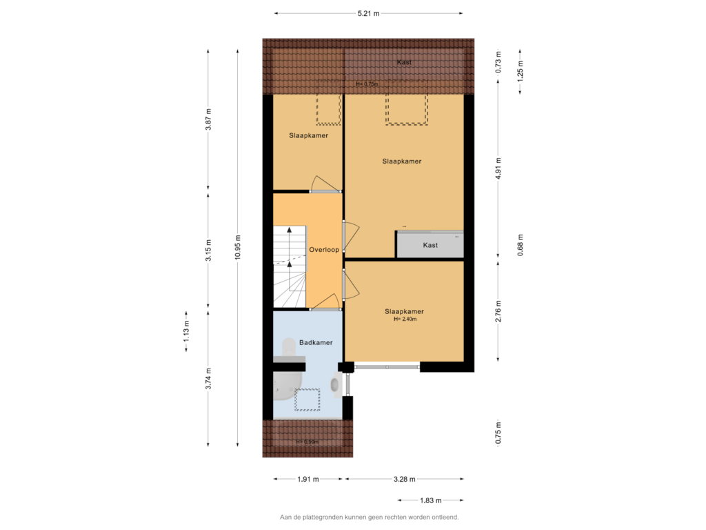 View floorplan of 1e verdieping of Valeriaanstraat 193