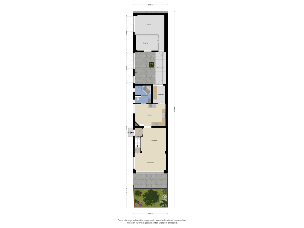 Bekijk plattegrond van Begane Grond Tuin van Willem Barendszstraat 2-BIS