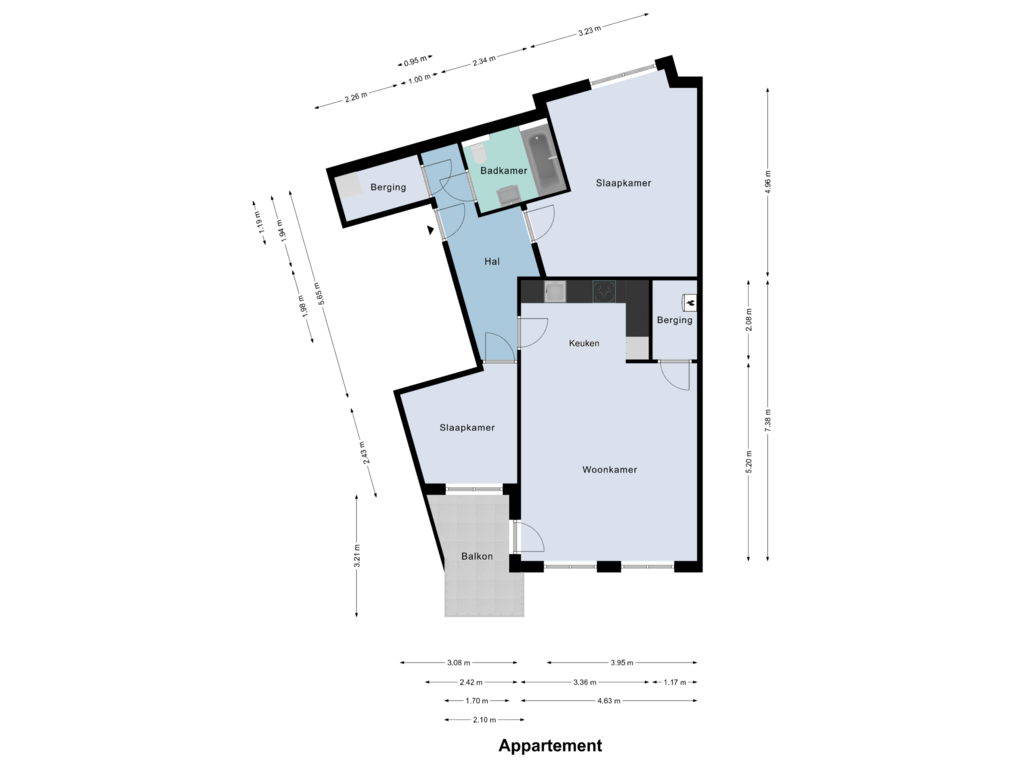 View floorplan of Appartement of Stationstraat 5