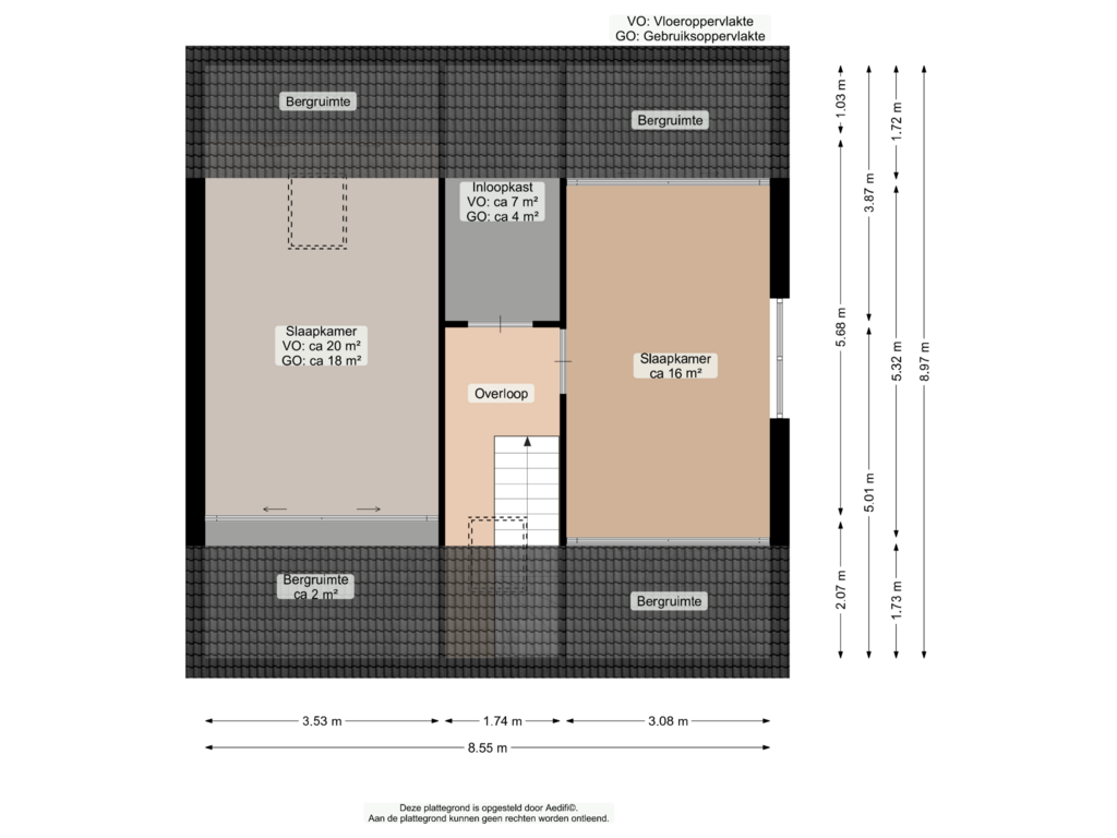 View floorplan of Eerste verdieping of Julianastraat 11