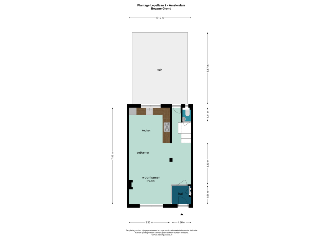 View floorplan of BEGANE GROND of Plantage Lepellaan 2