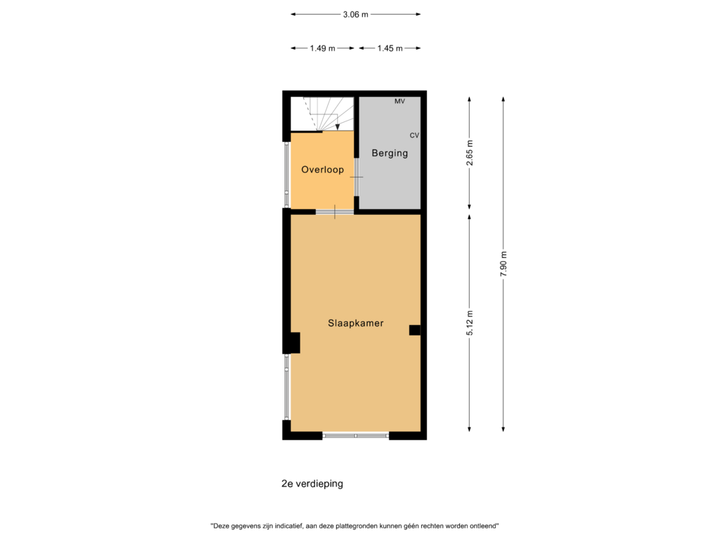 View floorplan of 2e verdieping of Polder 10