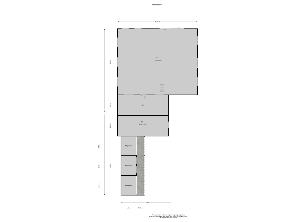 Bekijk plattegrond van Schuur van Oosterlandweg 17