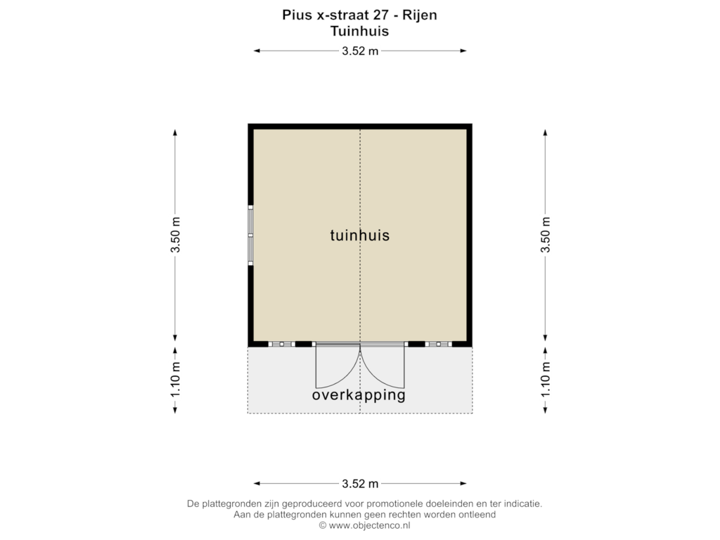 Bekijk plattegrond van TUINHUIS van Pius X-straat 27