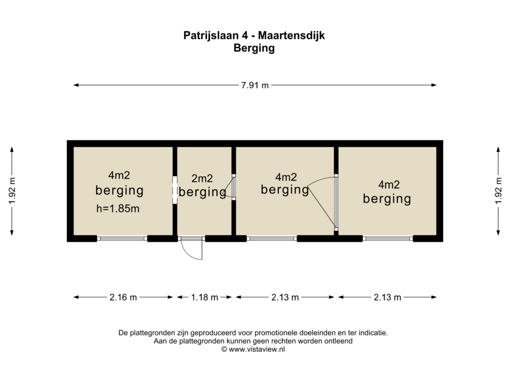 Bekijk plattegrond van BERGING van Patrijslaan 4