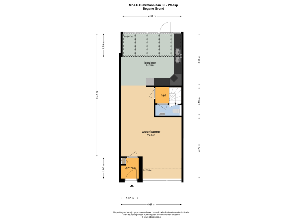 Bekijk plattegrond van BEGANE GROND van Mr.J.C.Bührmannlaan 36