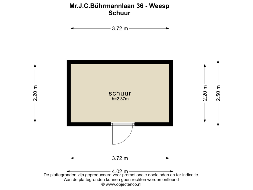 Bekijk plattegrond van SCHUUR van Mr.J.C.Bührmannlaan 36